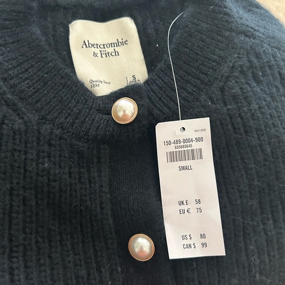 NWT ABERCROMBIE & FITCH Navy Cardigan Sweater Womens (S) - Picture 5 of 8